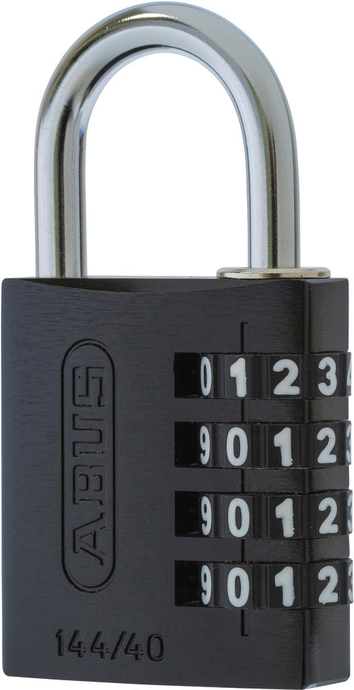 ABUS 144/40 Kombinationsschloss – 4-stellig, Aluminium, Aussen, Schwarz