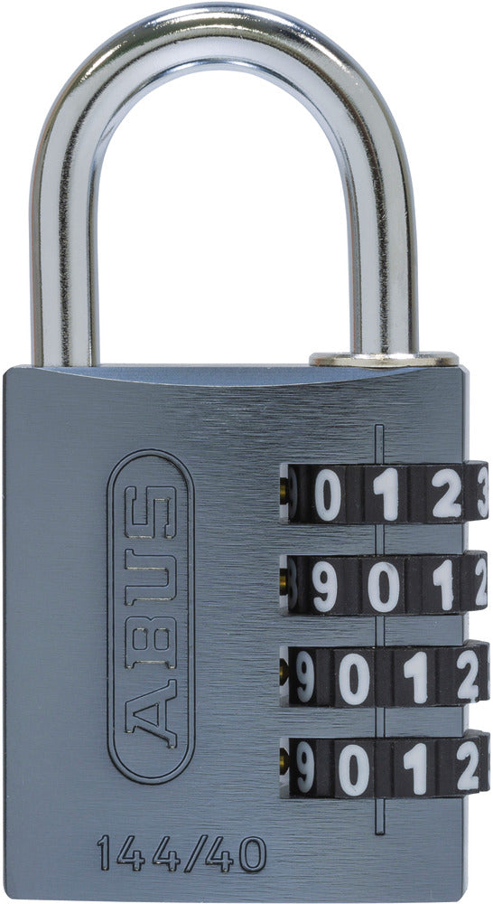 ABUS 144/40 Kombinationsschloss – 4-stellig, Aluminium, Aussen, Silbergrau