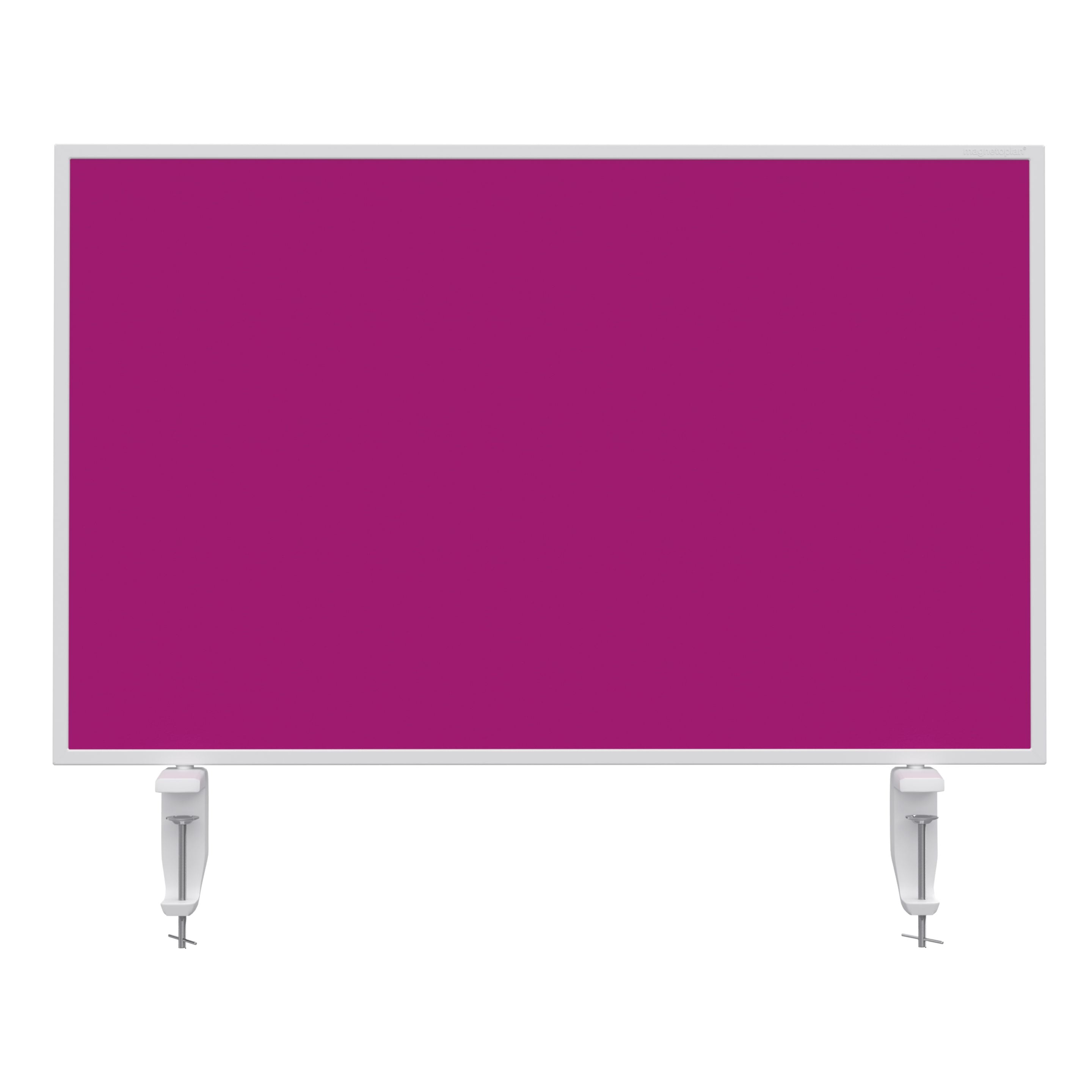 magnetoplan – Tischtrennwand VarioPin – 800 × 500 mm – doppelseitig (Whiteboard/Filz) – pink