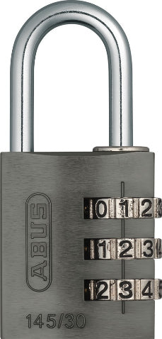 ABUS 145/30 Lock-Tag Kombinationsschloss – Aluminium, Bügel 25×14 mm, Sicherheitsstufe 3, Aussen