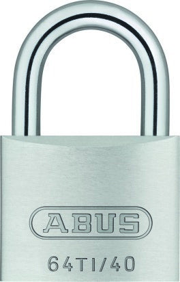 ABUS 64TI/40 Triples B/DFNLI Vorhangschloss – Aussen, Aluminium, Stufe 5, Bügel 23×22 mm, Ø 6,5 mm, Silber