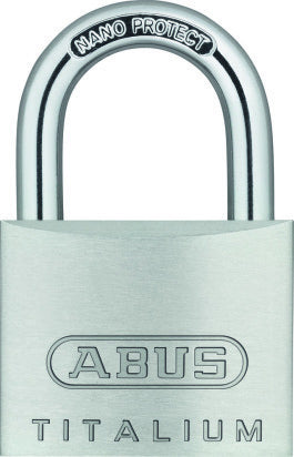 ABUS 64TI/40 Triples B/DFNLI Vorhangschloss – Aussen, Aluminium, Stufe 5, Bügel 23×22 mm, Ø 6,5 mm, Silber