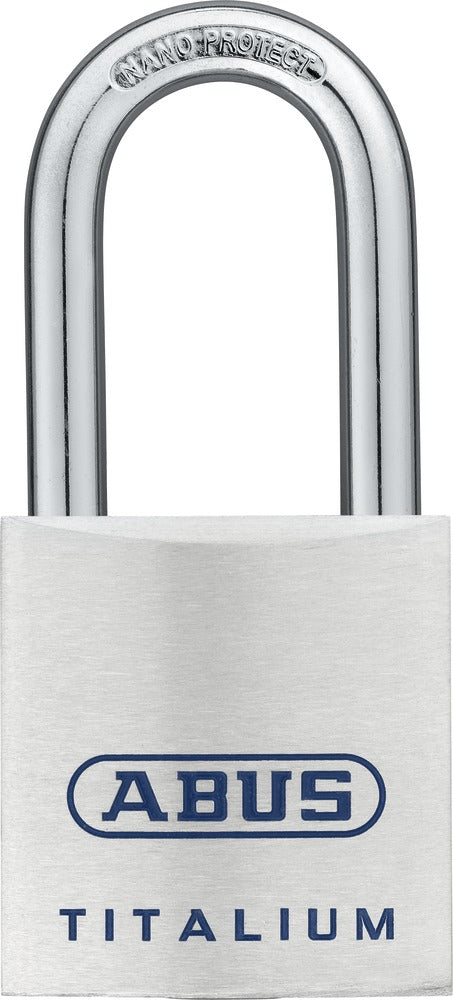 ABUS 80TI/40HB40 Mechanisches Vorhängeschloss – Aluminium, Bügel 40×20,5 mm, Sicherheitsstufe 6, Aussen, Silber