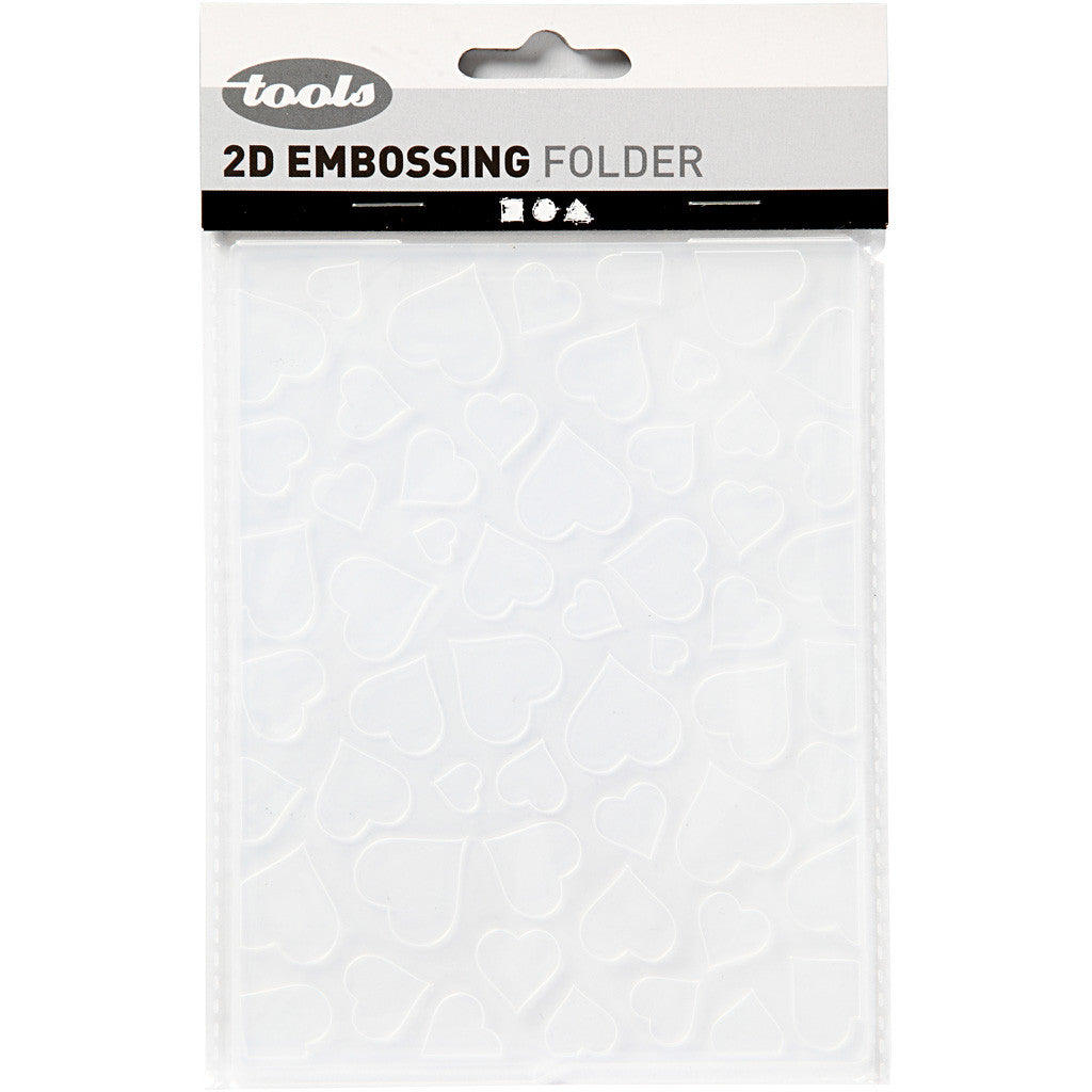 Creativ Company Prägeschablone Herzen – 11,0 × 14,0 cm – Weiss