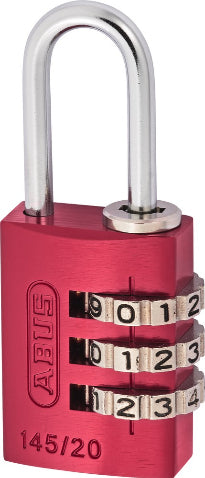 ABUS 145/20 Mechanisches Vorhängeschloss – Aluminium, Bügel 22×9 mm, Sicherheitslevel 3, Aussen, Rot