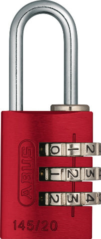 ABUS 145/20 Mechanisches Vorhängeschloss – Aluminium, Bügel 22×9 mm, Sicherheitslevel 3, Aussen, Rot