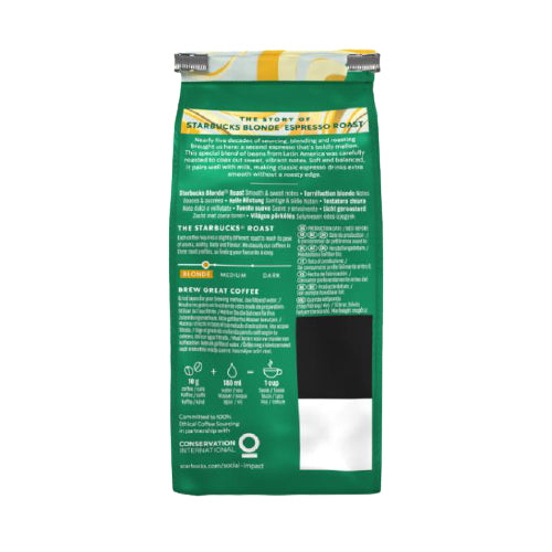 Starbucks Blond Espresso – Kaffeebohnen – 100% Arabica, hell, 450 g