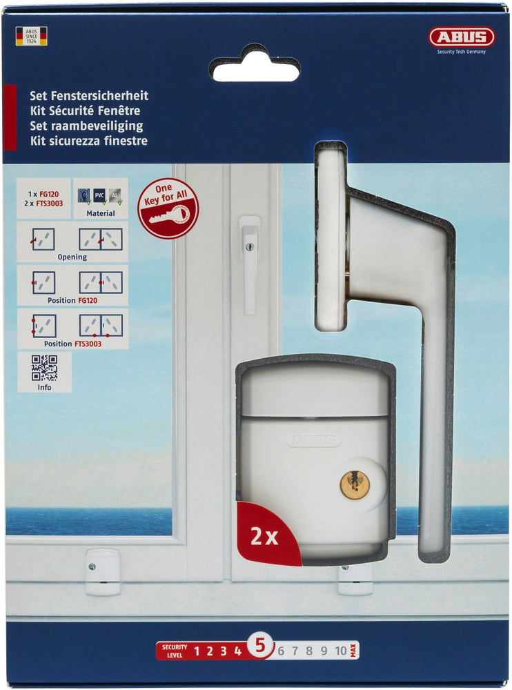 ABUS Fenster-Verriegelungsgriff – Einbruchschutz, Weiss