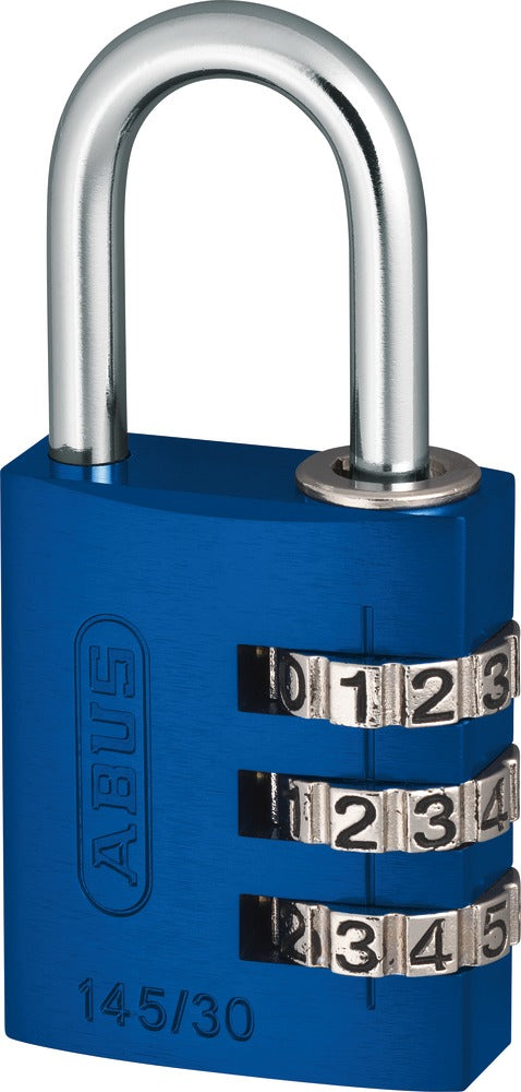 ABUS 145/30 Kombinationsschloss – Aluminium, Bügel 25×14 mm, Sicherheitsstufe 3, Aussen, Violett