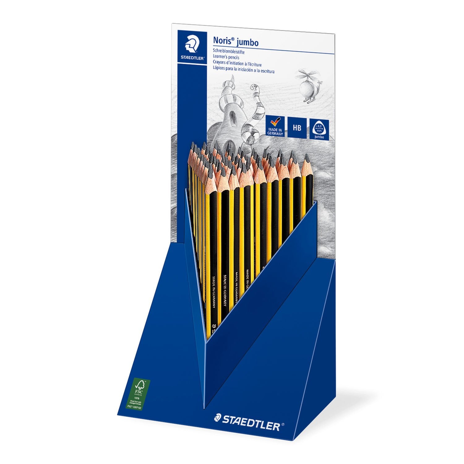 Staedtler Noris jumbo 119 Bleistifte HB, hexagonal – 48er-Display