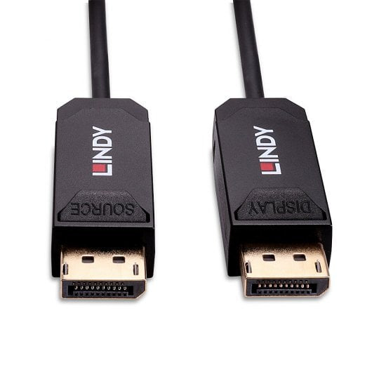 Lindy DisplayPort-zu-DisplayPort-Kabel – 40 m, rund, 24 Gbit/s, schwarz