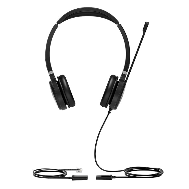 Yealink YHS36 Office-Headset – On-Ear, Stereo, Kabel, Schwarz/Silber