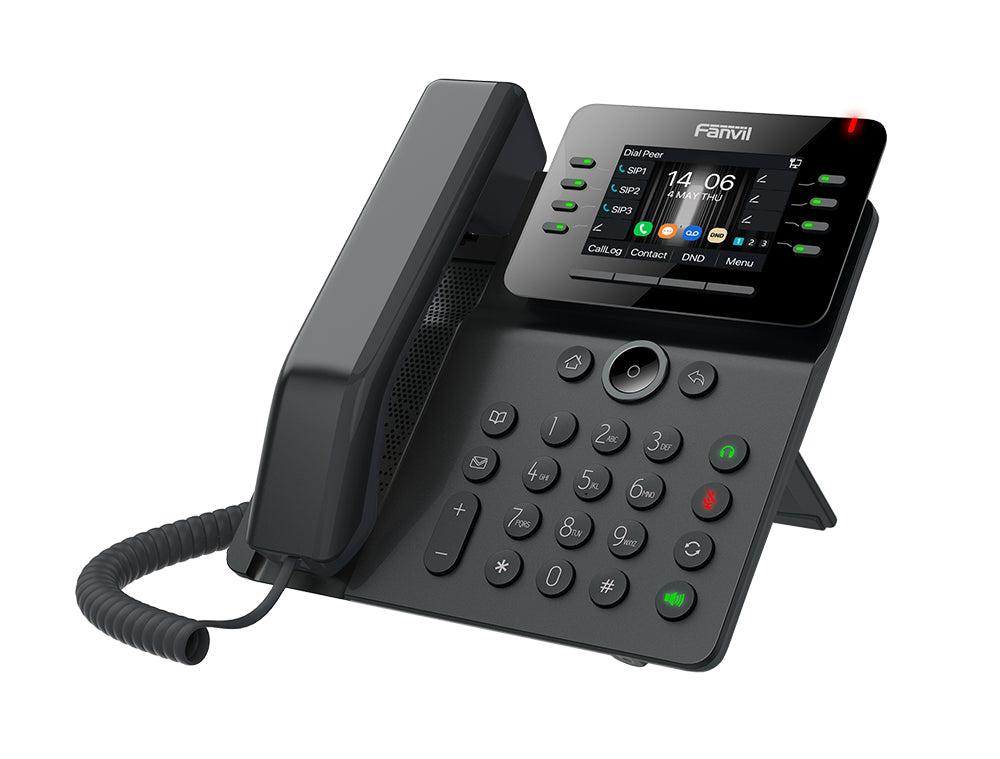Fanvil V63 – IP-Telefon, 6 SIP-Konten, 2,8", Gigabit, PoE, für 3CX, Schwarz