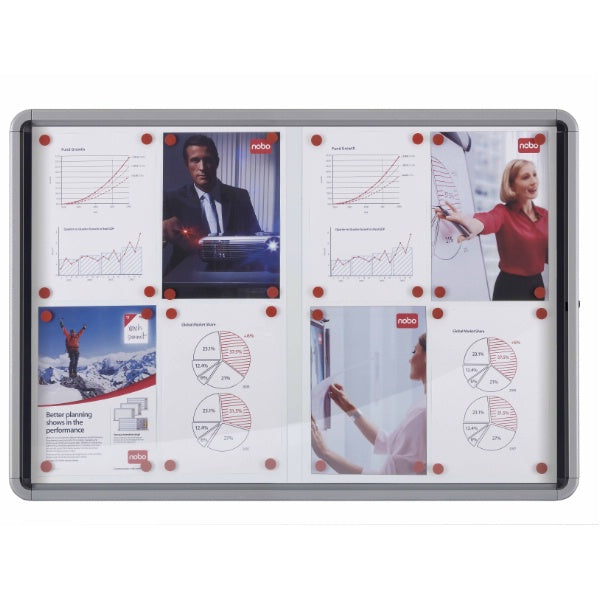 Nobo Magnetische Pinnwand, Alurahmen – 97,2 × 68,9 cm, Weiss, Premium Plus