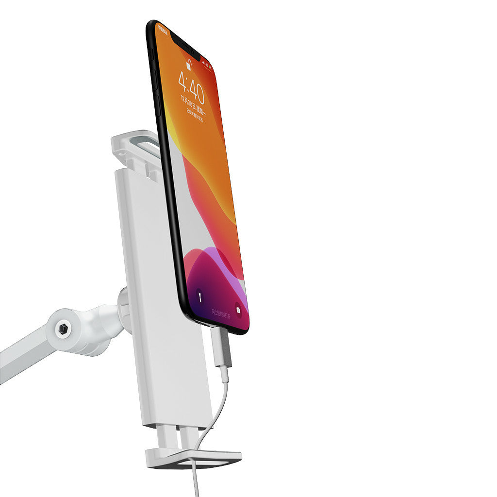 4smarts Tablet-Tischhalterung – für Smartphones und Tablets bis 15,6" – 360°-Drehung – Weiss