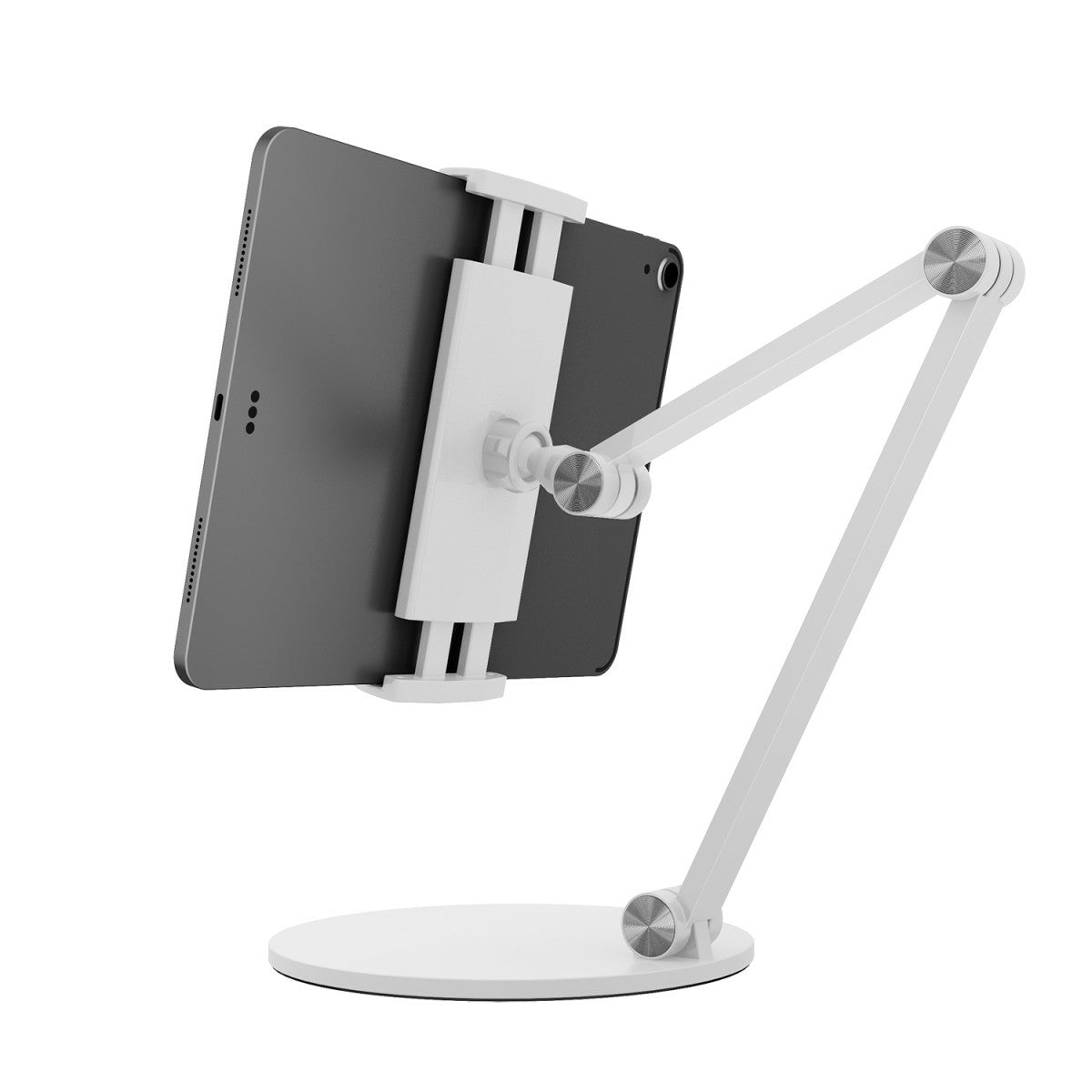 4smarts Tablet-Tischhalterung – für Smartphones und Tablets bis 15,6" – 360°-Drehung – Weiss