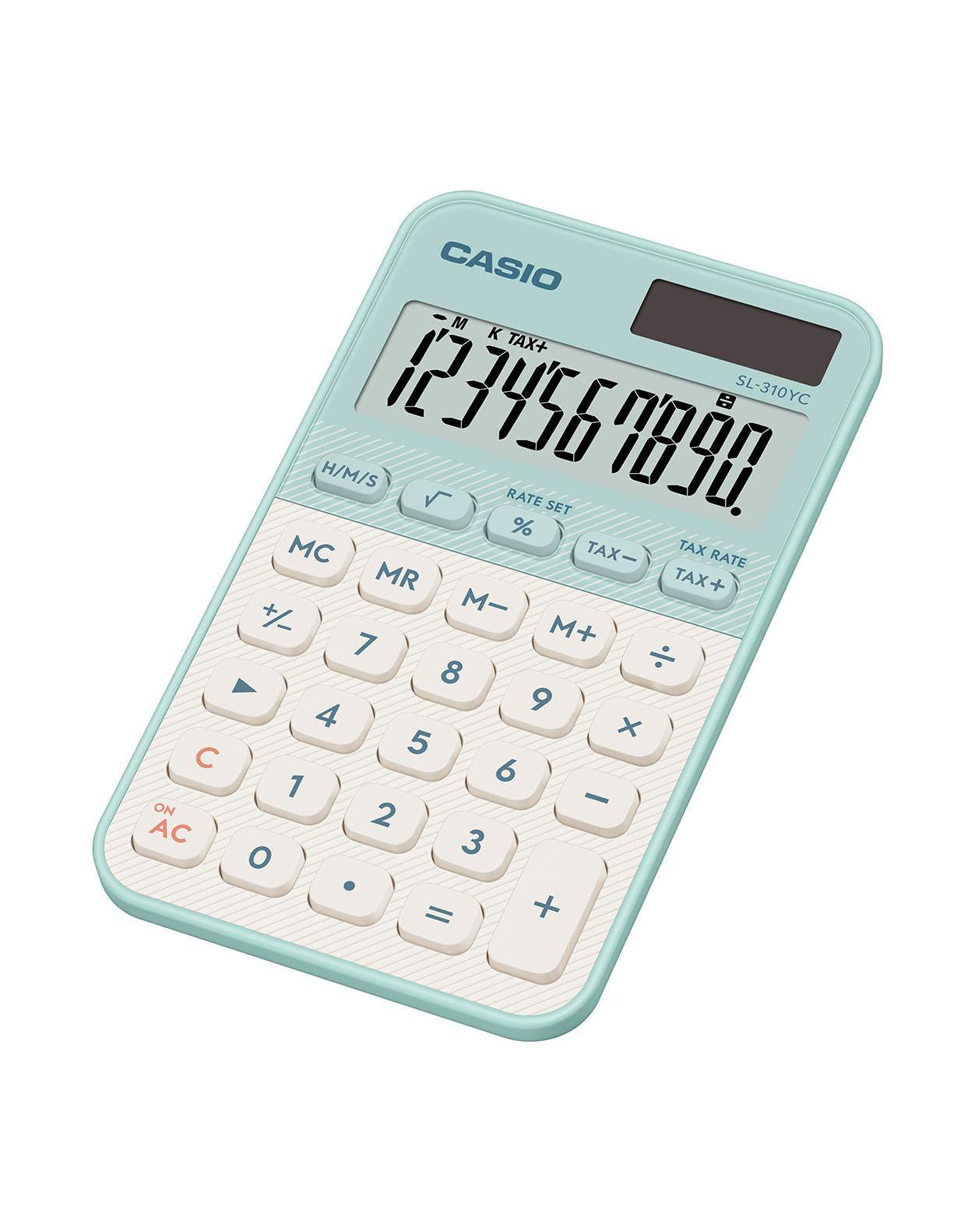 Casio Taschenrechner SL-310YC – 10-stellig – Solar/Batterie – Hellgrün