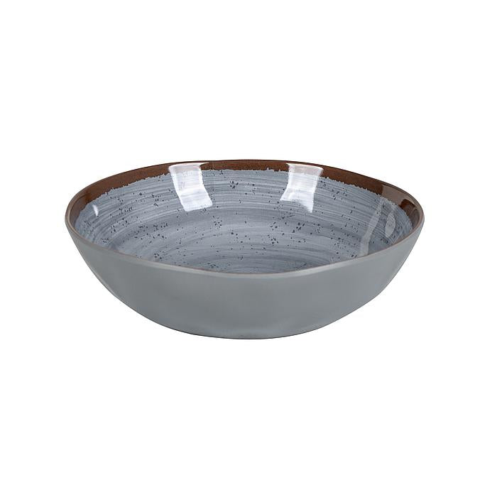 Bo-Camp Halo Geschirr-Set – 16-teilig, 650 ml, Melamin, Grau/Terrakotta, Spülmaschinenfest