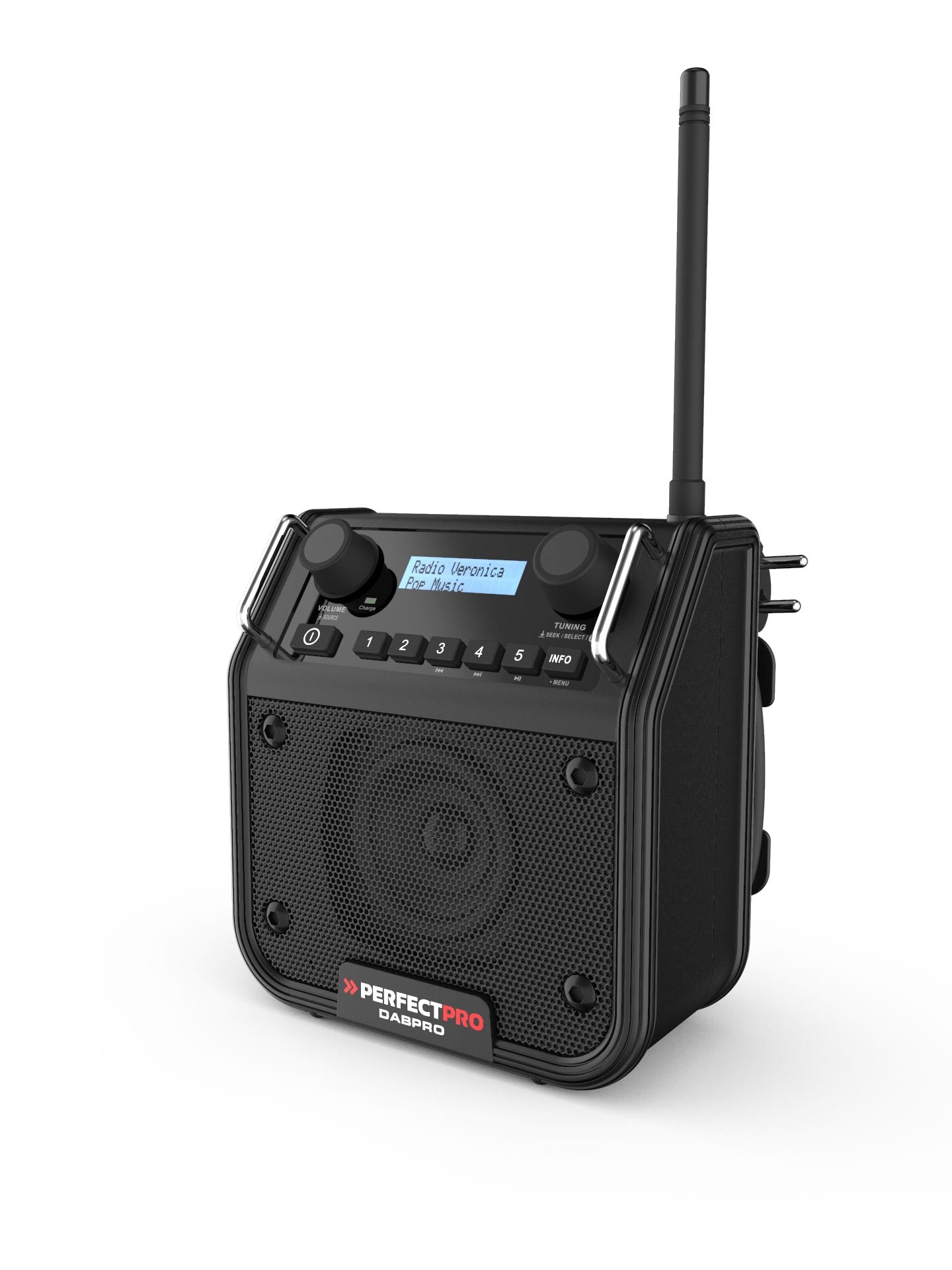 Perfectpro DABPRO – DAB-/Internetradio – Portabel – DAB+, UKW, Bluetooth, Akkubetrieb – Schwarz
