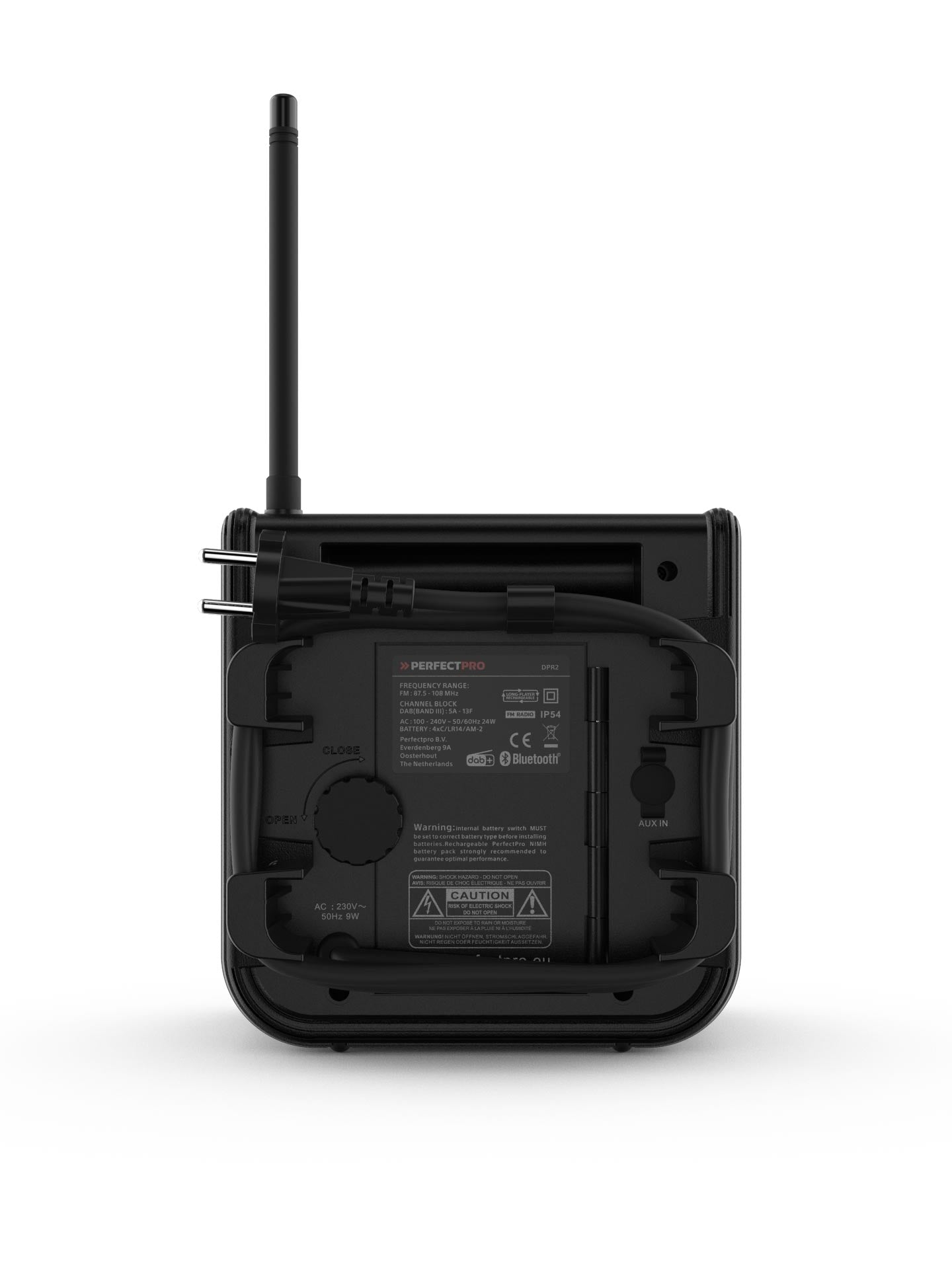 Perfectpro DABPRO – DAB-/Internetradio – Portabel – DAB+, UKW, Bluetooth, Akkubetrieb – Schwarz