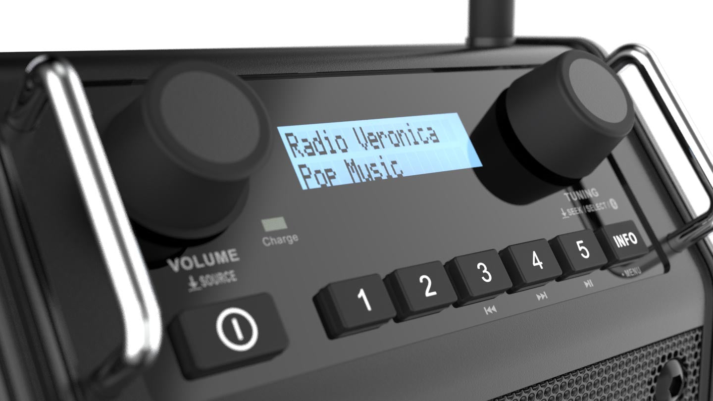 Perfectpro DABPRO – DAB-/Internetradio – Portabel – DAB+, UKW, Bluetooth, Akkubetrieb – Schwarz