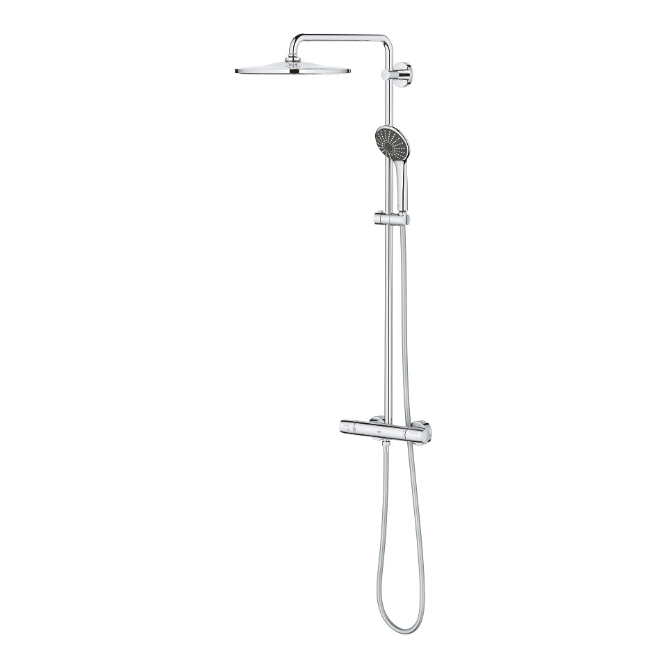 GROHE Vitalio System 310 Duschsystem – Thermostat, Metall, Wandmontiert, Chrom, Schlauchlänge 175 cm