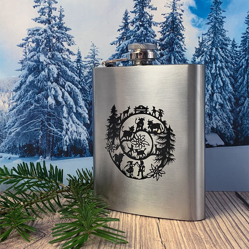 Trendform Flachmann Swiss Tradition – 175 ml, Edelstahl