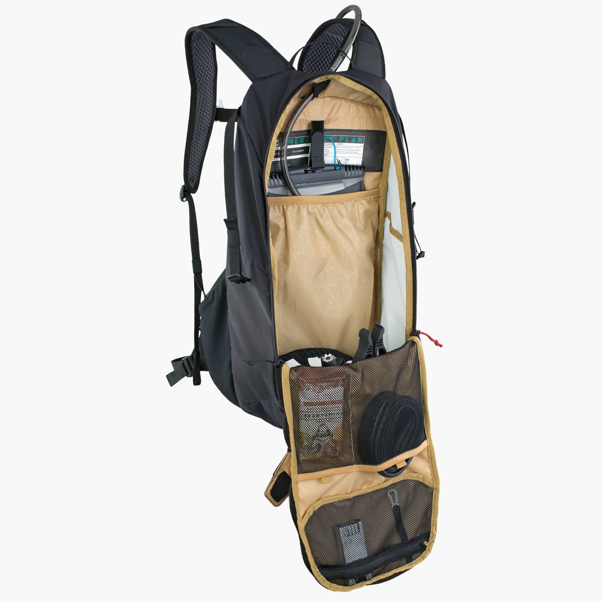 EVOC Sportrucksack Ride – 16 l, mit Helmfixierung, Nylon – Schwarz, 240 × 490 × 140 mm