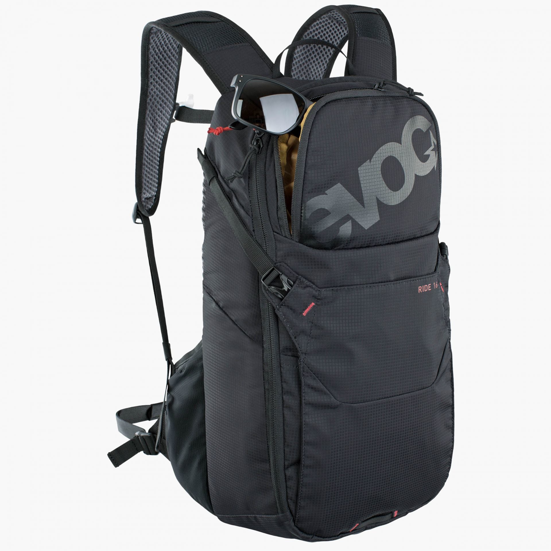 EVOC Sportrucksack Ride – 16 l, mit Helmfixierung, Nylon – Schwarz, 240 × 490 × 140 mm