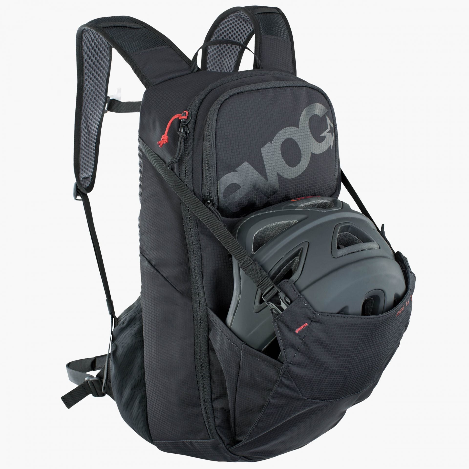 EVOC Sportrucksack Ride – 16 l, mit Helmfixierung, Nylon – Schwarz, 240 × 490 × 140 mm