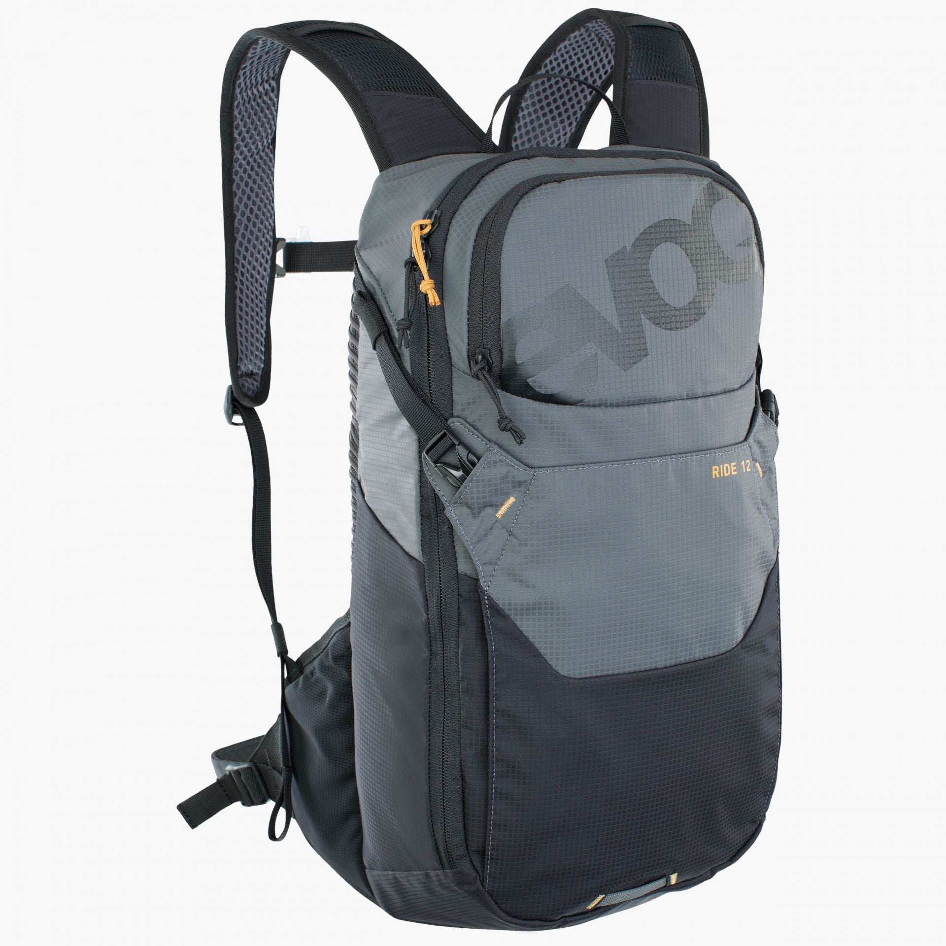 EVOC Sportrucksack Ride – 12 l, mit Trinksystem, Nylon – Schwarz/Grau, 240 × 470 × 100 mm