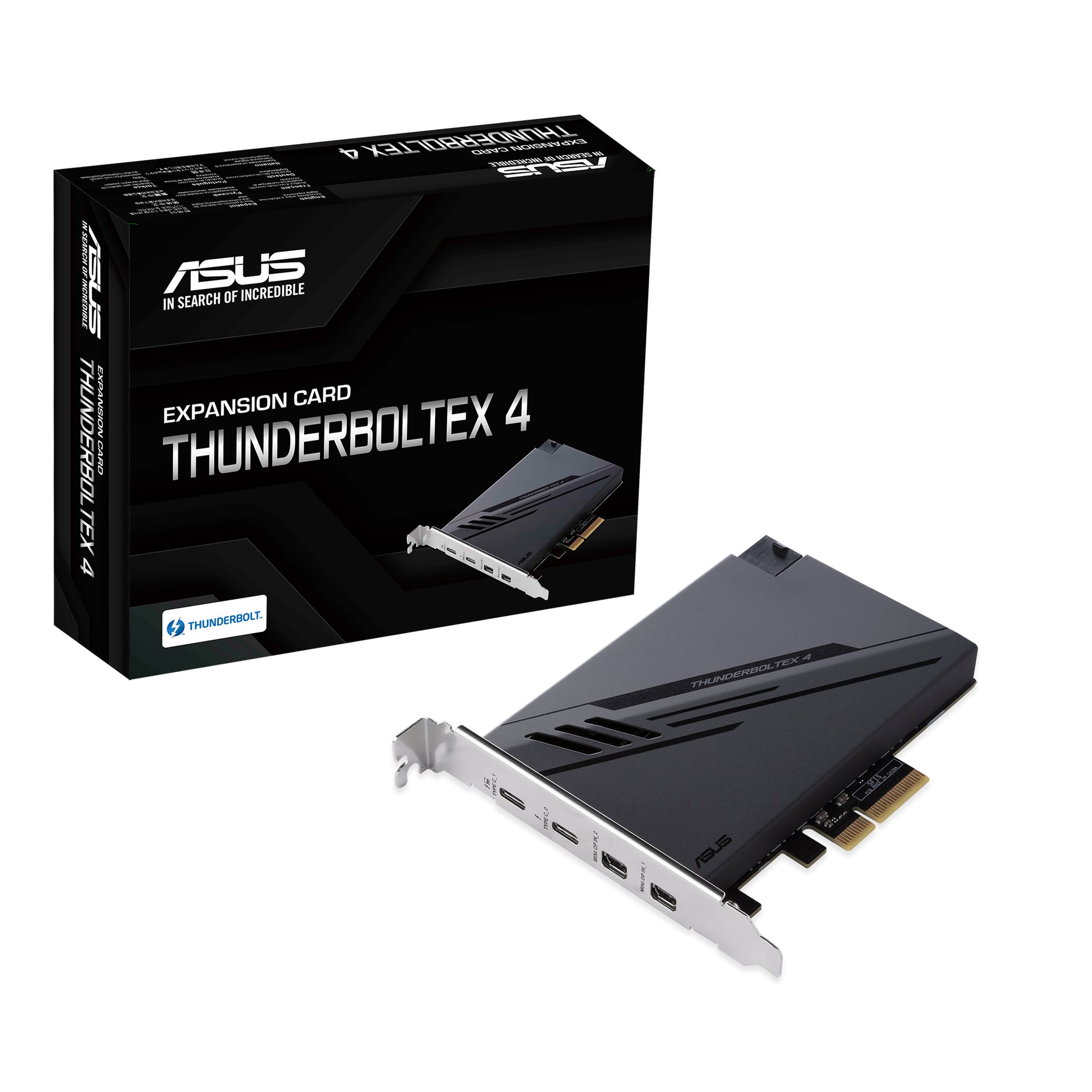 ASUS ThunderboltEX 4 PCIe 3.0 x4 – Thunderbolt 4, 40 Gbit/s, 2× USB‑C, 8K (7680 × 4320), für Windows 10 x64