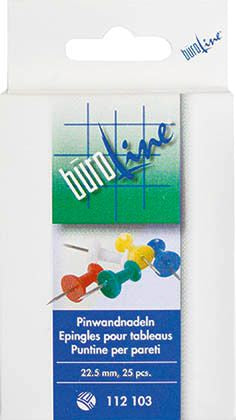 Buroline BÜROLINE – Pinnnadeln – 25 Stück, mehrfarbig