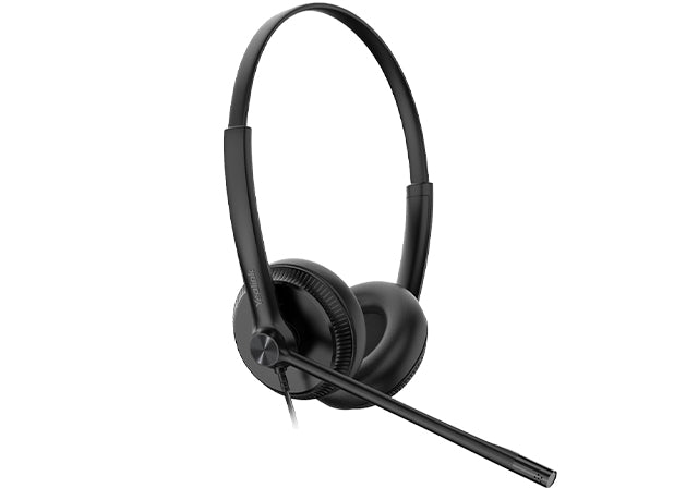 Yealink Office-Headset – On-Ear, Stereo, Kabelgebunden, für T19, T21, T23P und andere, Schwarz
