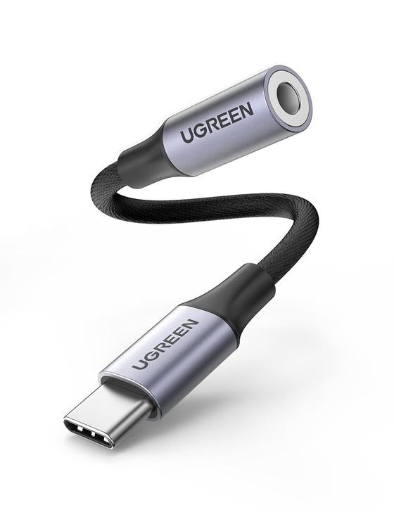 Ugreen Adapterkabel – USB-C auf 3,5 mm Klinke 0,10 m, geflochten – für USB-C Geräte
