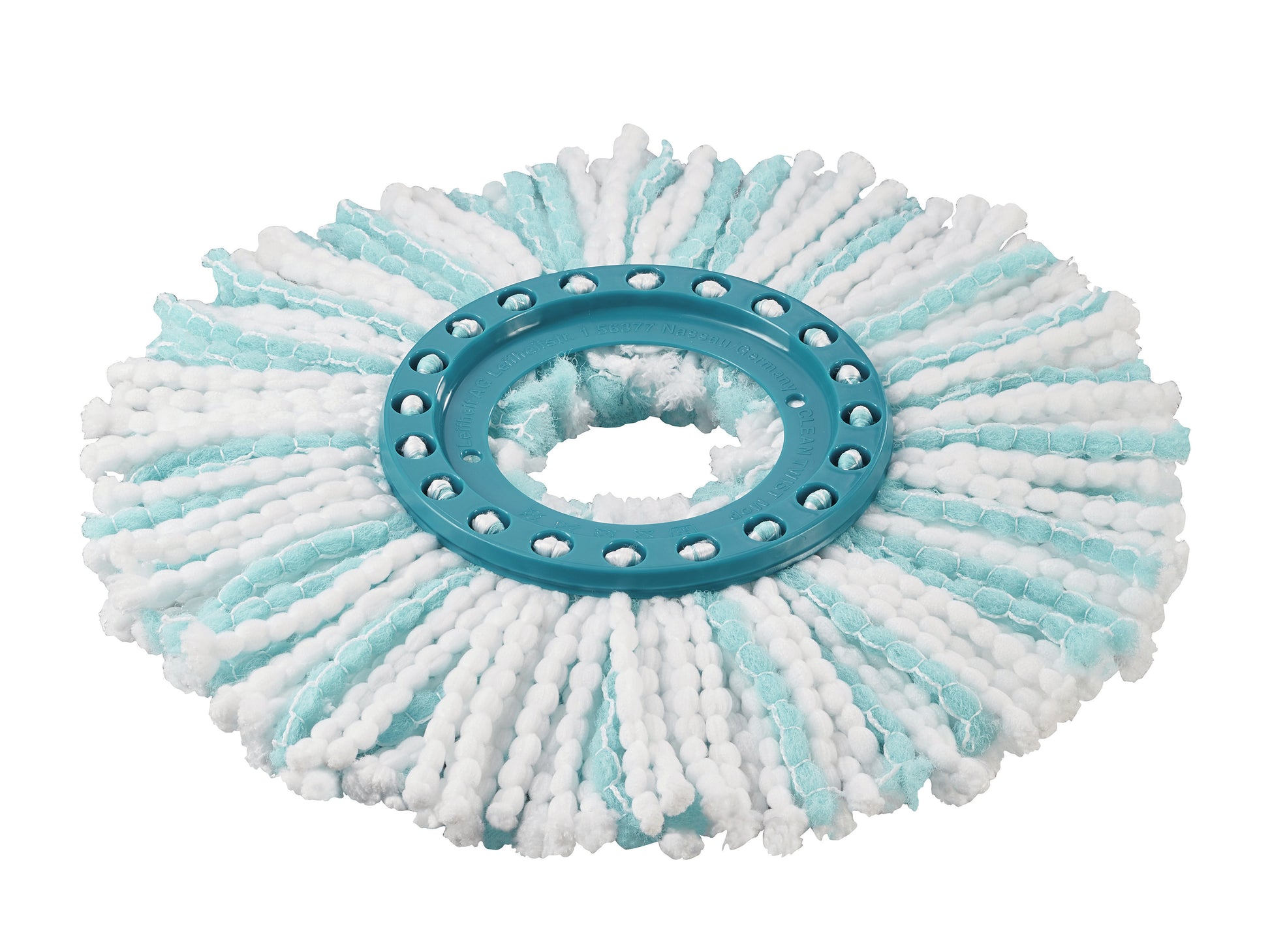Leifheit Wischbezug CLEAN TWIST Disc Mop – 1 Stk. – Mikrofaser – weiss/türkis