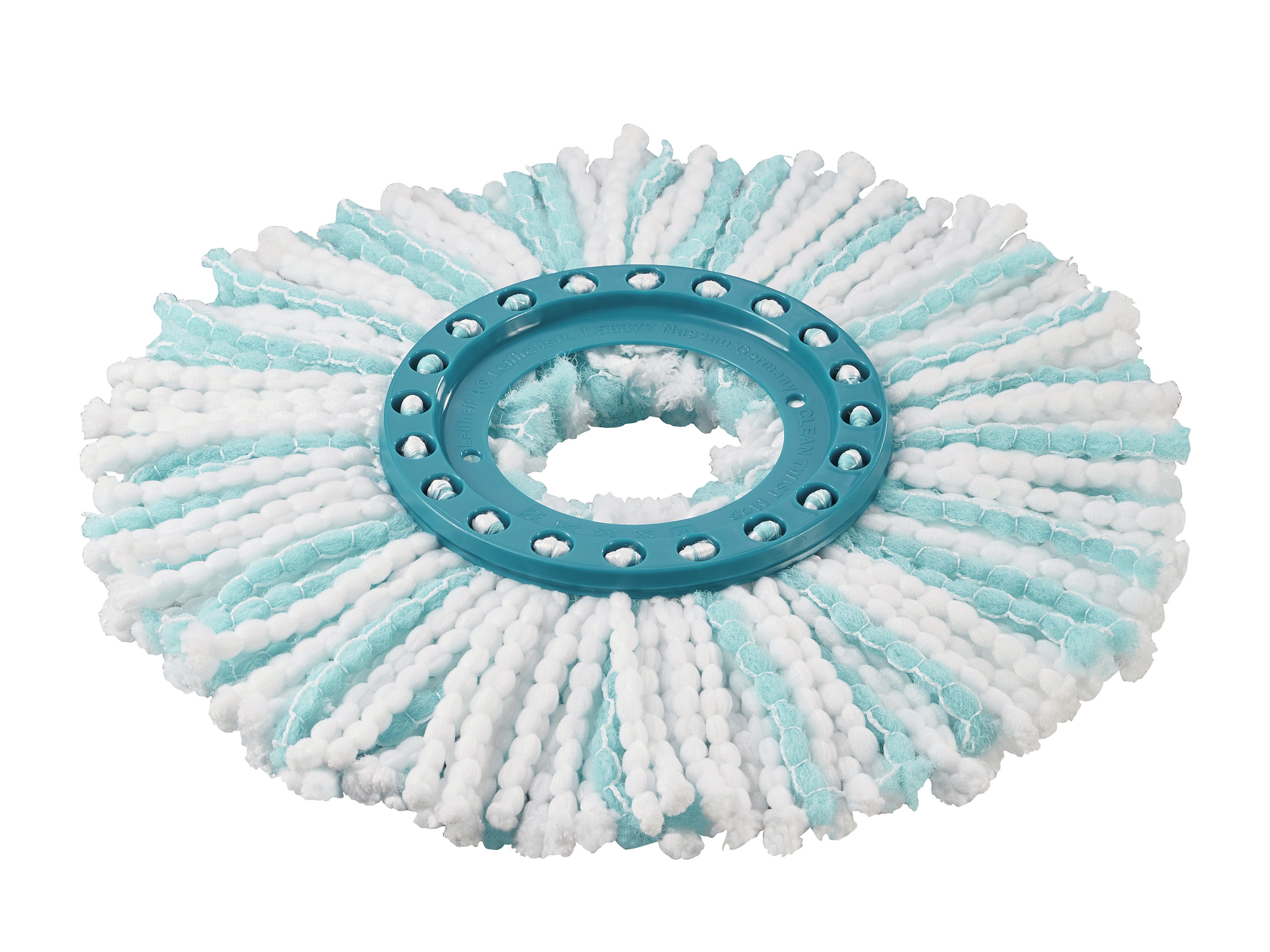 Leifheit Wischbezug CLEAN TWIST Disc Mop – 1 Stk. – Mikrofaser – weiss/türkis