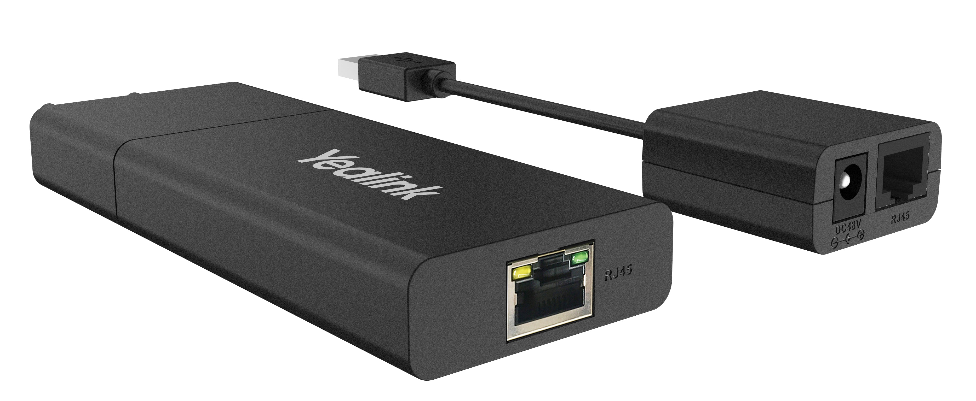 Yealink USB2CAT5E-EXT USB-Extender (Sender & Empfänger) – bis 40 m Cat5e, 2× USB 2.0, 2× RJ-45 – Schwarz