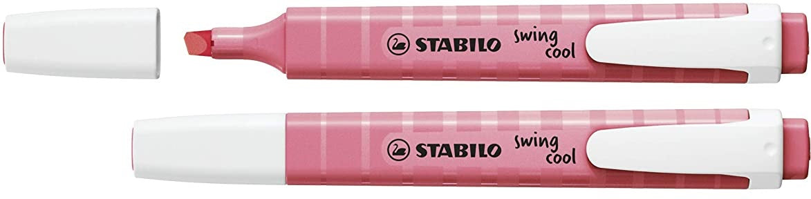 STABILO swing cool Pastel Edition Textmarker Kirschblütenrosa – Keilspitze, 1–4 mm