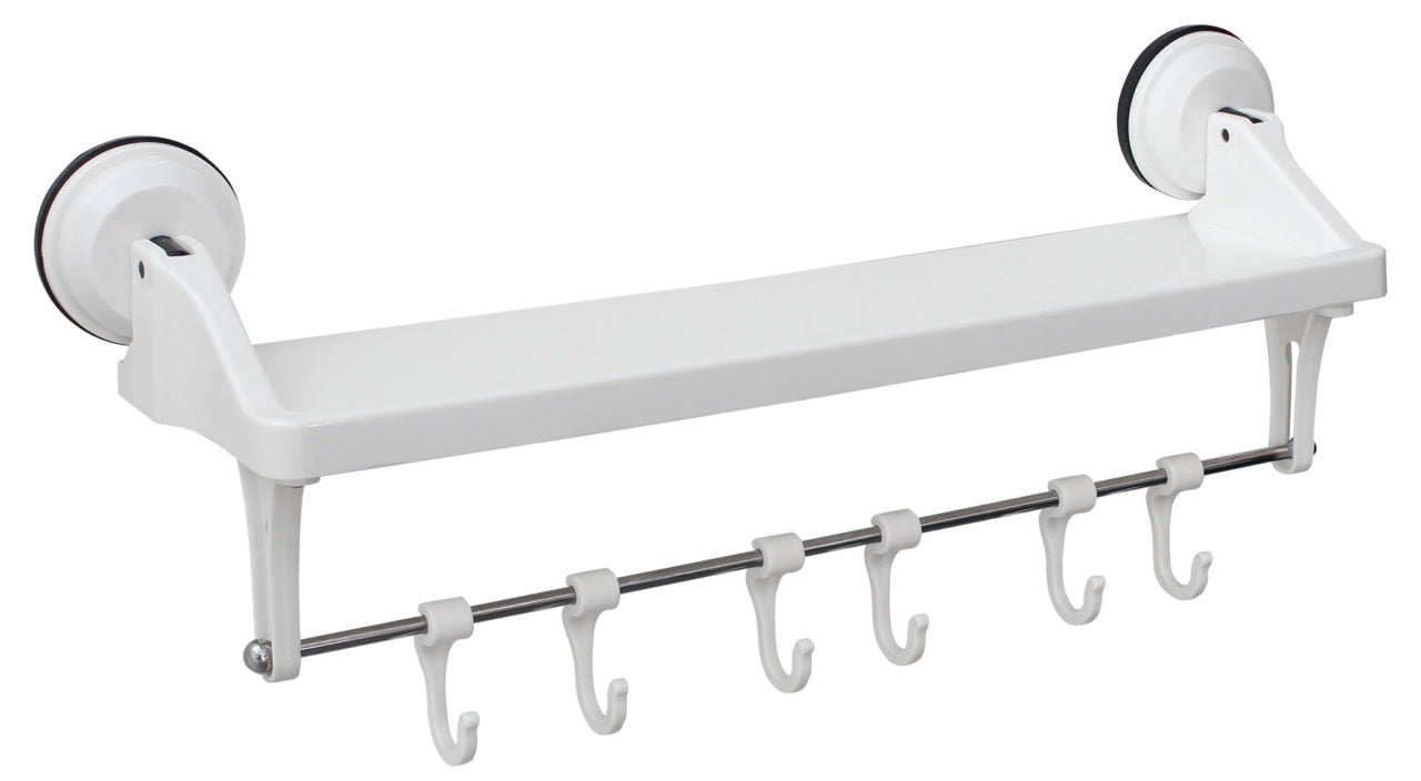 Eurotrail Wandgarderobe – ABS/PP – weiss – mit Saugnapf – 425 × 175 × 110 mm