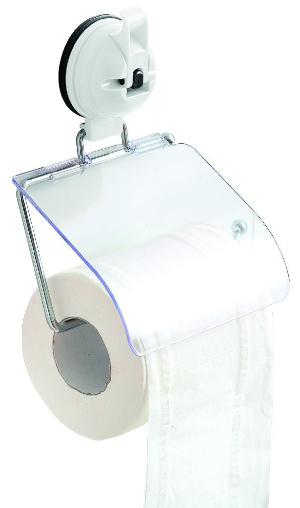 Eurotrail Toilettenpapierhalter – ABS, Polyamid, weiss, wandmontiert, mit Saugnapf, 16 × 16 × 21 cm