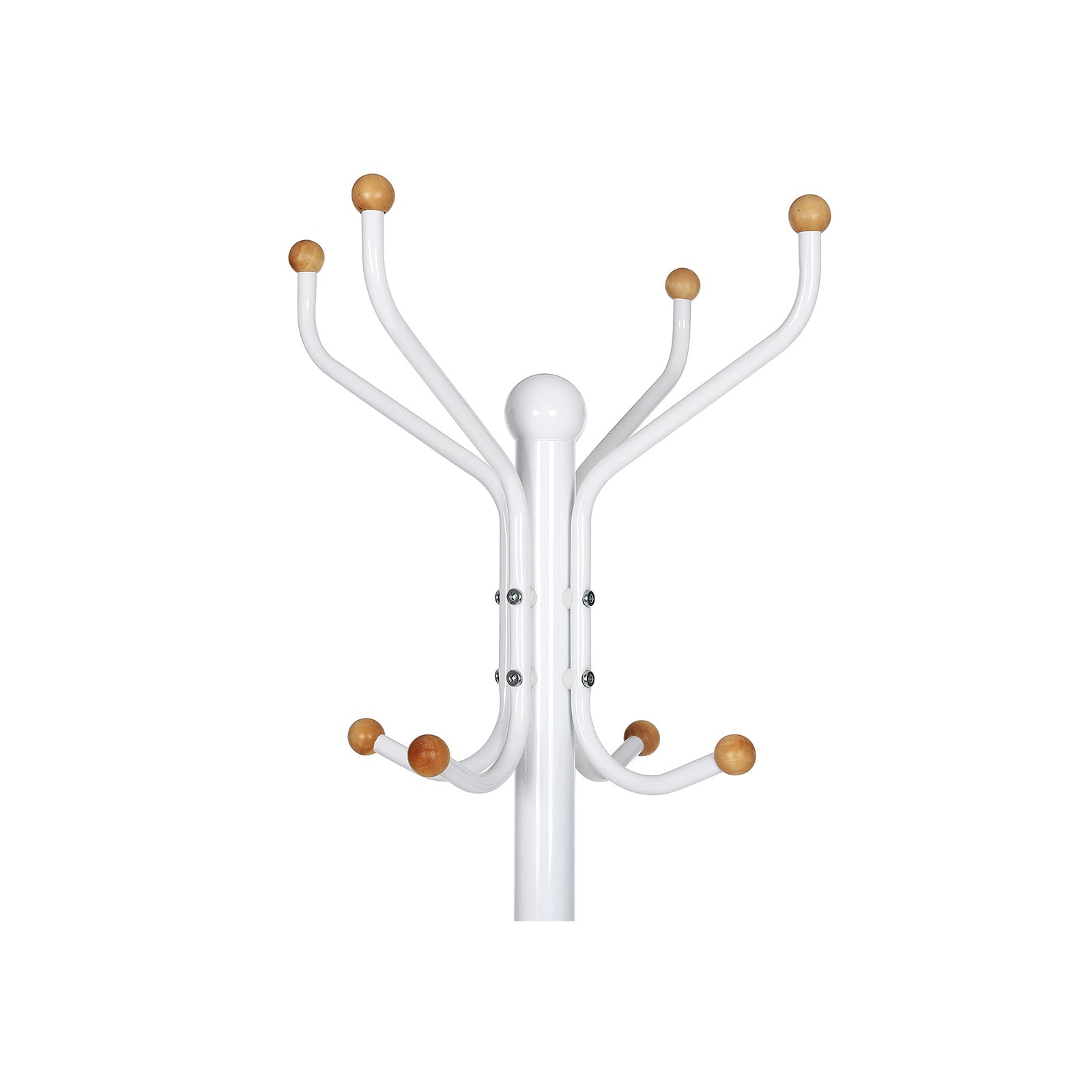 Songmics Garderobenständer – 8 Haken, Metall, Weiss, 44 × 44 × 182 cm