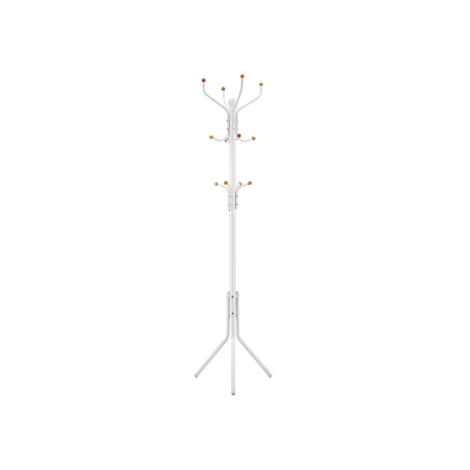 Songmics Garderobenständer – 8 Haken, Metall, Weiss, 44 × 44 × 182 cm