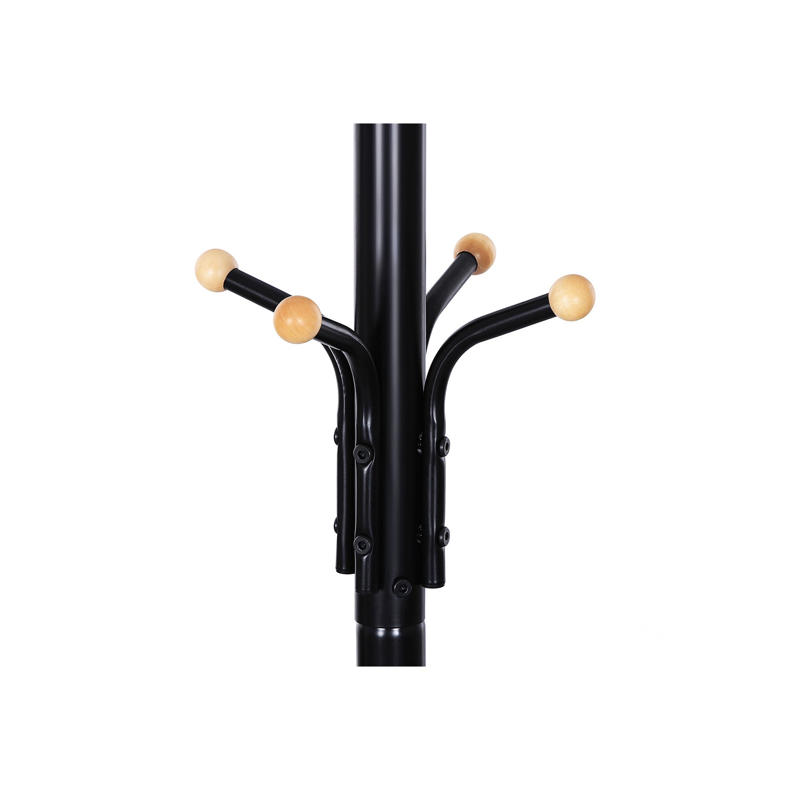 Songmics Garderobenständer – 8 Haken, Stahl, Schwarz, 44 × 44 × 182 cm