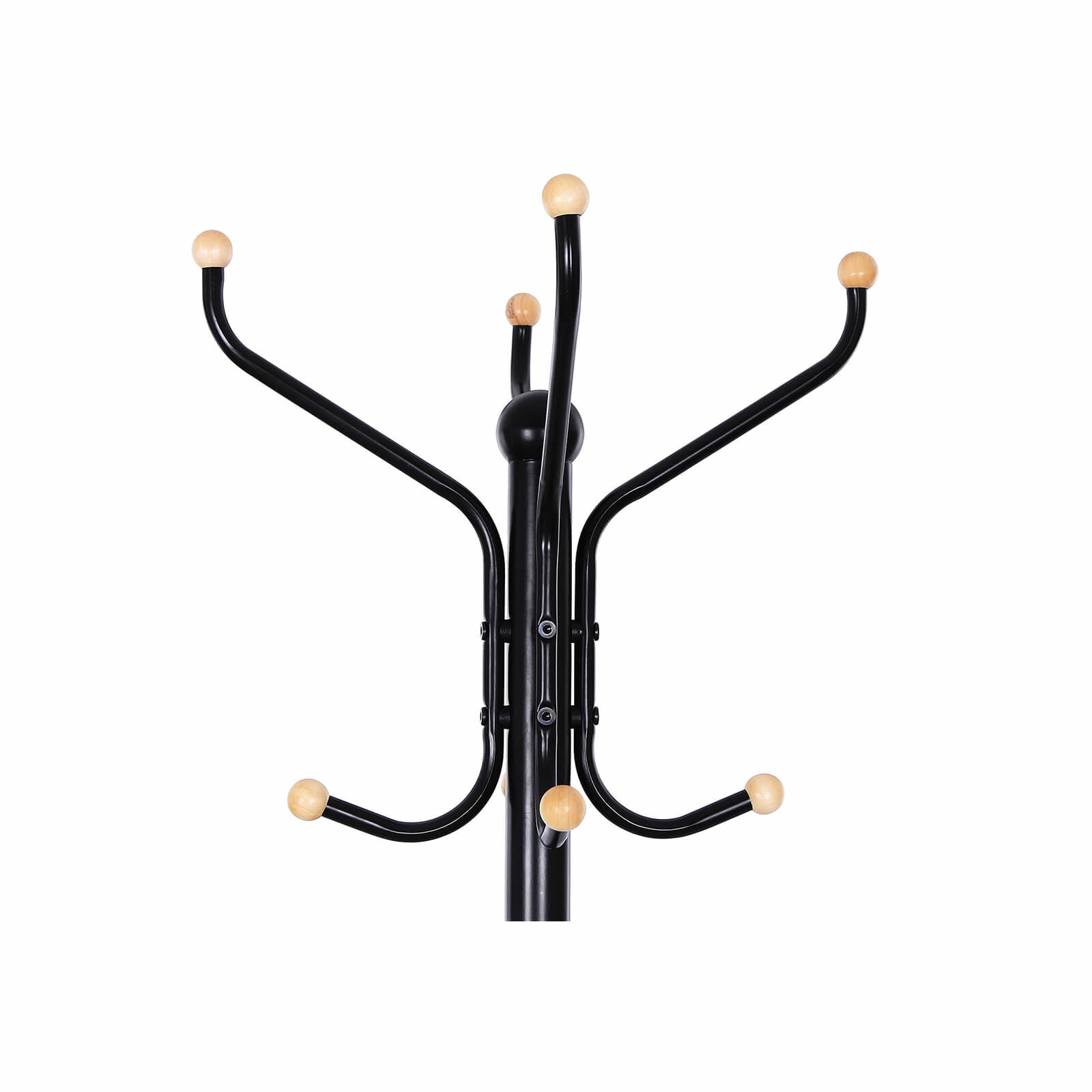 Songmics Garderobenständer – 8 Haken, Stahl, Schwarz, 44 × 44 × 182 cm