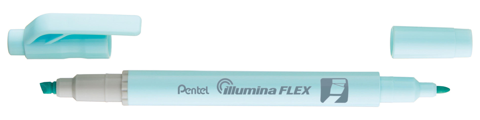 Pentel Illumina Flex Textmarker – Pastellblau, Keil/Fein 1,5–3,5/1 mm, nachfüllbar