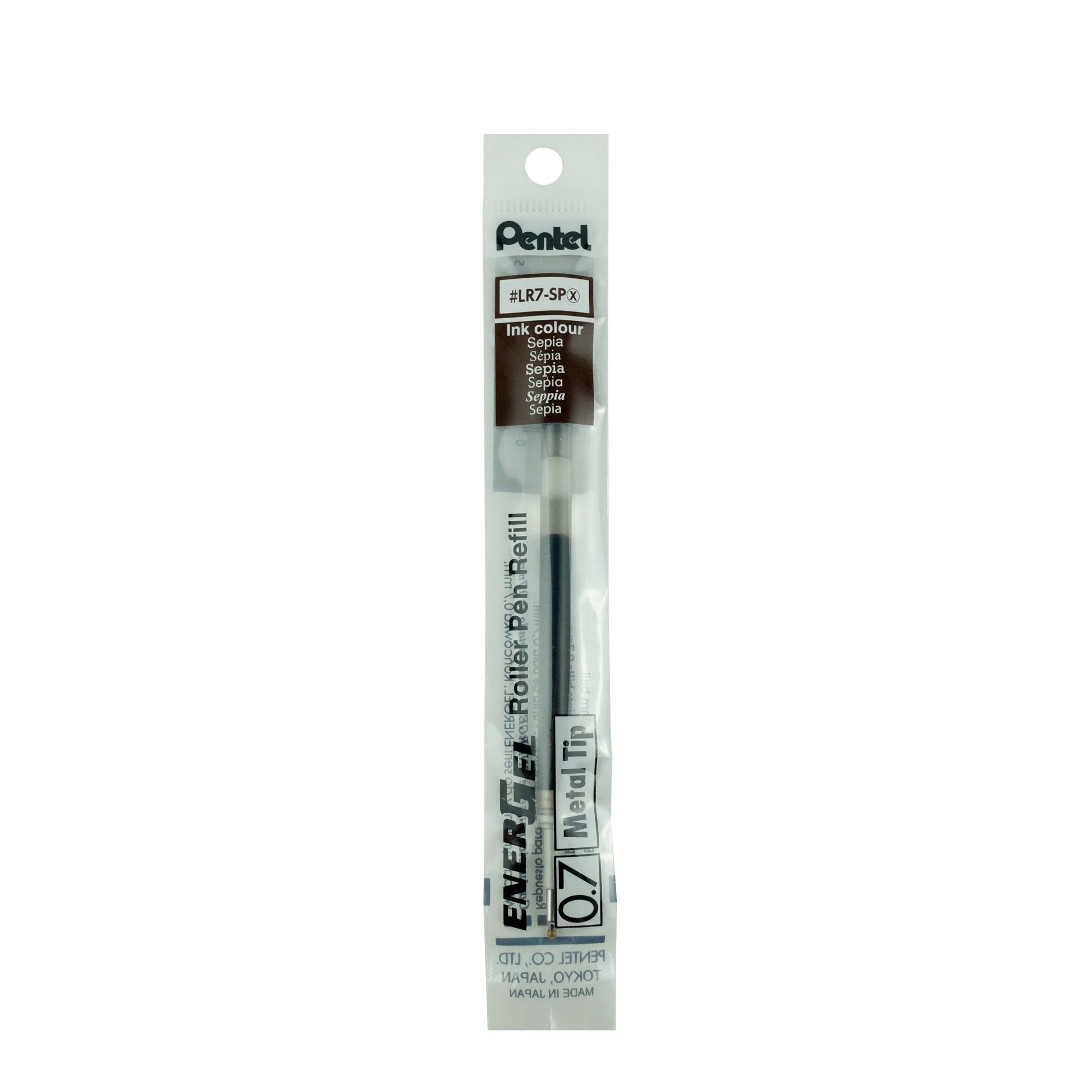 Pentel Rollerpatrone für EnerGel-Roller (ausser BLN15, BLN25, BL17, BL27) – Sepia, 0,7 mm, geruchsarm