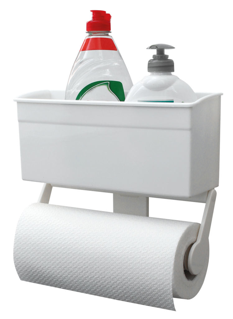 Eurotrail Handtuchrollenspender – Kunststoff, weiss, 136 × 266 × 848 mm