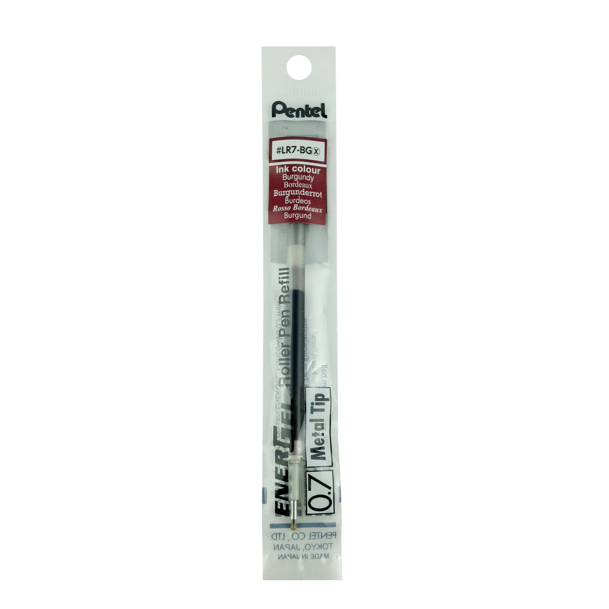 Pentel Rollerpatrone EnerGel – Burgund, 0,7 mm, geruchsarm