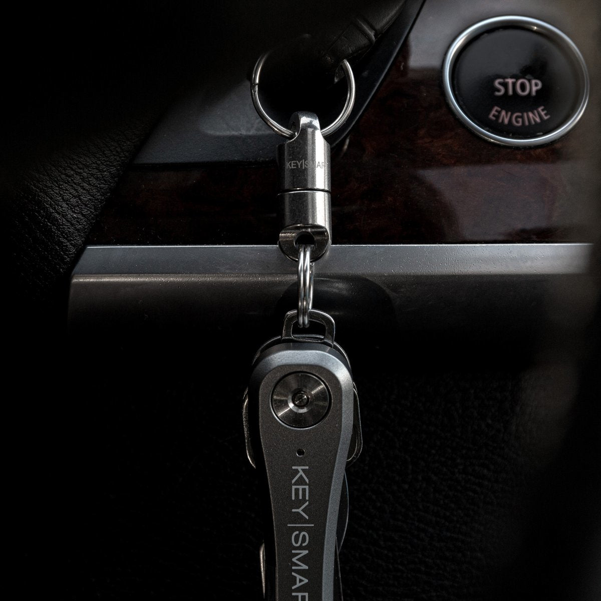 KeySmart Schlüsselring MagConnect Classic KS814-TI – starker Magnet, Kunststoff, Titan, Tiefe 50 mm